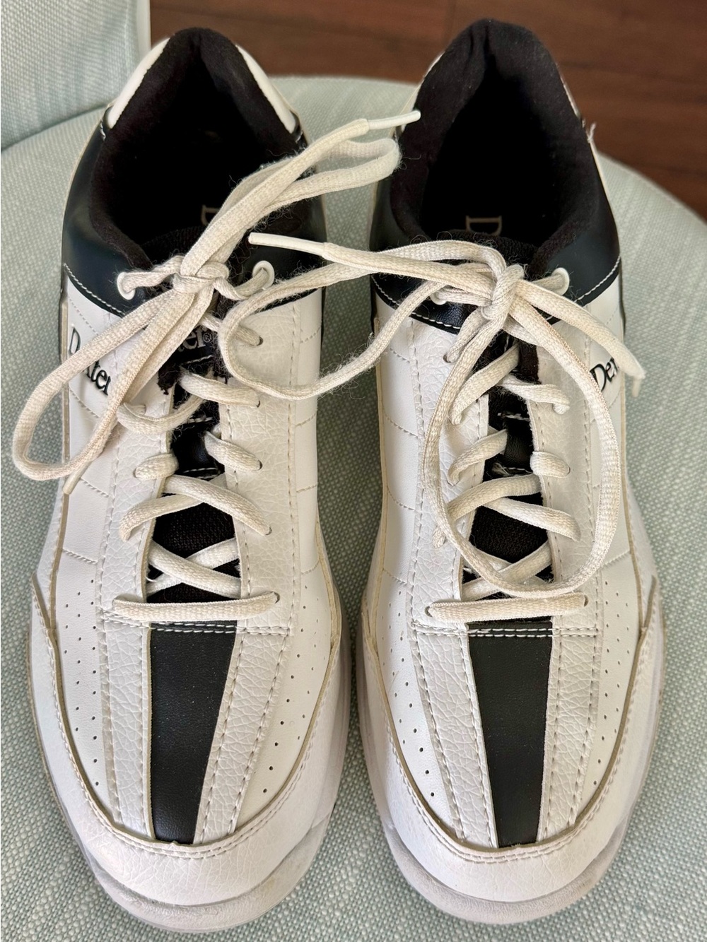 Men's White and Black Bowling Shoes